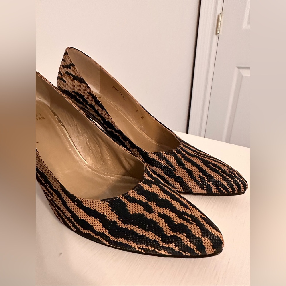 Stuart Weitzman Raffia Woven Pointed Toe Pumps - image 2